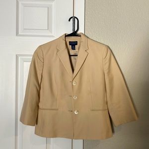 2P Ann Taylor Beige Quarter Sleeve Blazer